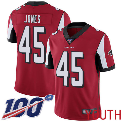 Atlanta Falcons Limited Red Youth Deion Jones Home Jersey NFL Football #45 100th Season Vapor Untouchable->youth nfl jersey->Youth Jersey